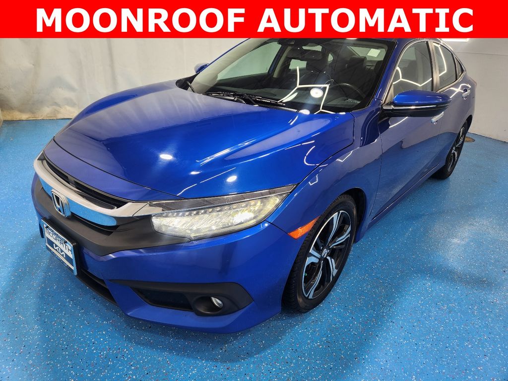 Aegean Blue Metallic 2016 Honda Civic Touring Sedan Front-Wheel Drive Continuously Variable Transmission