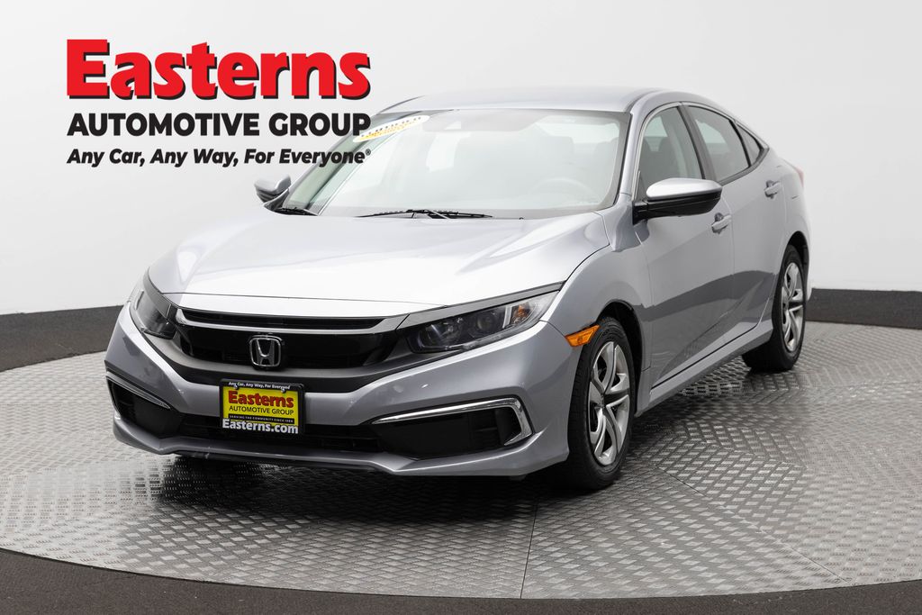 Silver 2019 Honda Civic LX FWD Sedan Front-Wheel Drive Continuously Variable Transmission