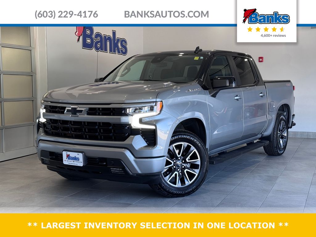 Sterling Gray Metallic 2023 Chevrolet Silverado 1500 RST Crew Cab 4WD Pickup Truck Four-Wheel Drive Automatic