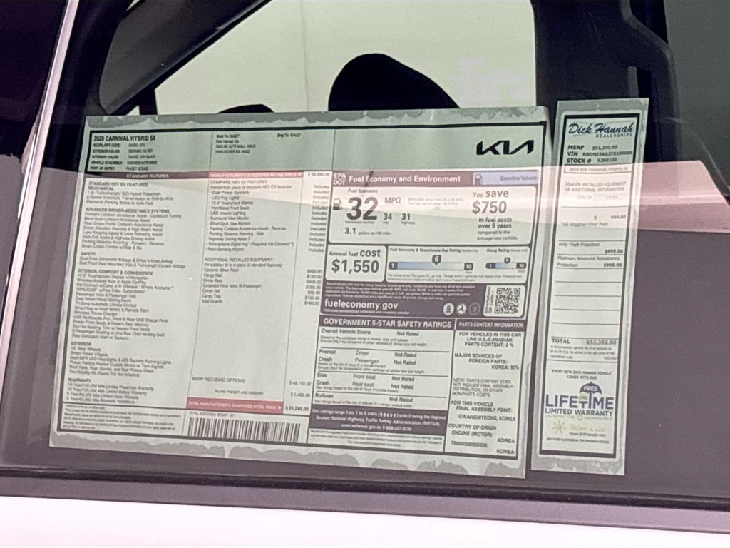 2026 Kia Carnival Hybrid SX