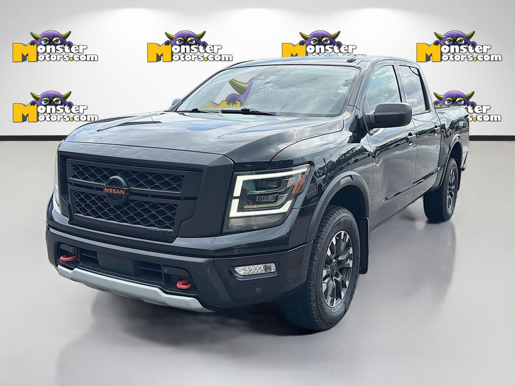 Black 2021 Nissan Titan Pickup Truck Four-Wheel Drive 9-Speed Automatic