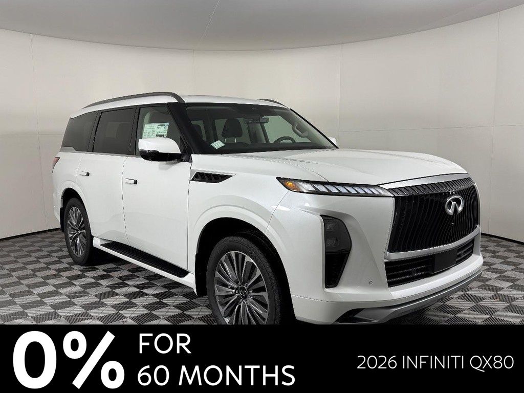 Radiant White 2026 INFINITI QX80 Luxe 4WD SUV / Crossover All-Wheel Drive 9-Speed Automatic