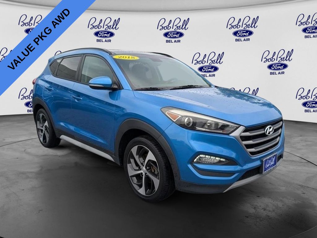 Caribbean Blue 2018 Hyundai Tucson SUV / Crossover All-Wheel Drive 7-Speed Automatic