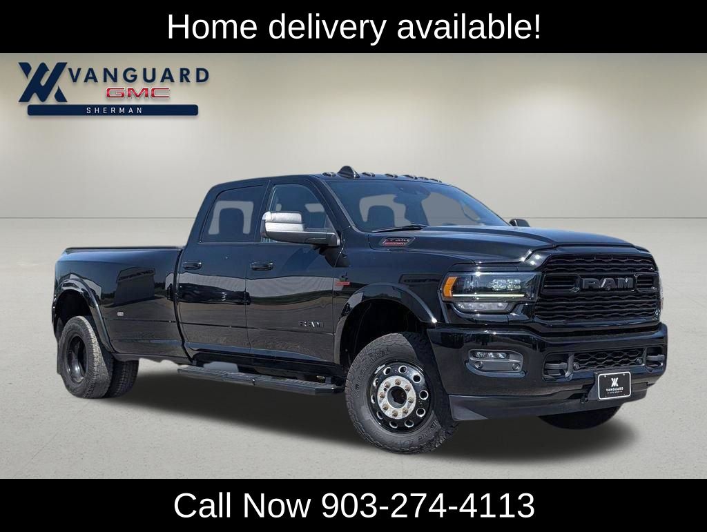 Diamond Black Crystal Pearlcoat 2022 RAM 3500 Limited Crew Cab LB DRW 4WD Pickup Truck Four-Wheel Drive 6-Speed Automatic