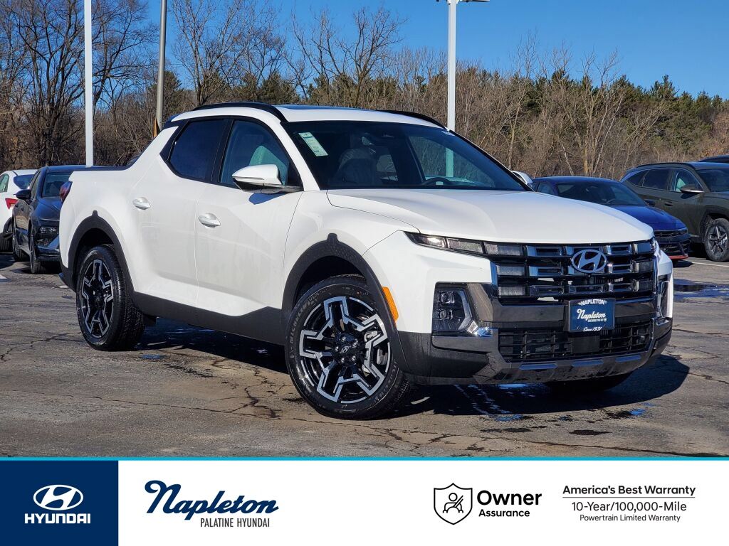Atlas White 2025 Hyundai Santa Cruz Limited Crew Cab AWD Pickup Truck All-Wheel Drive Automatic