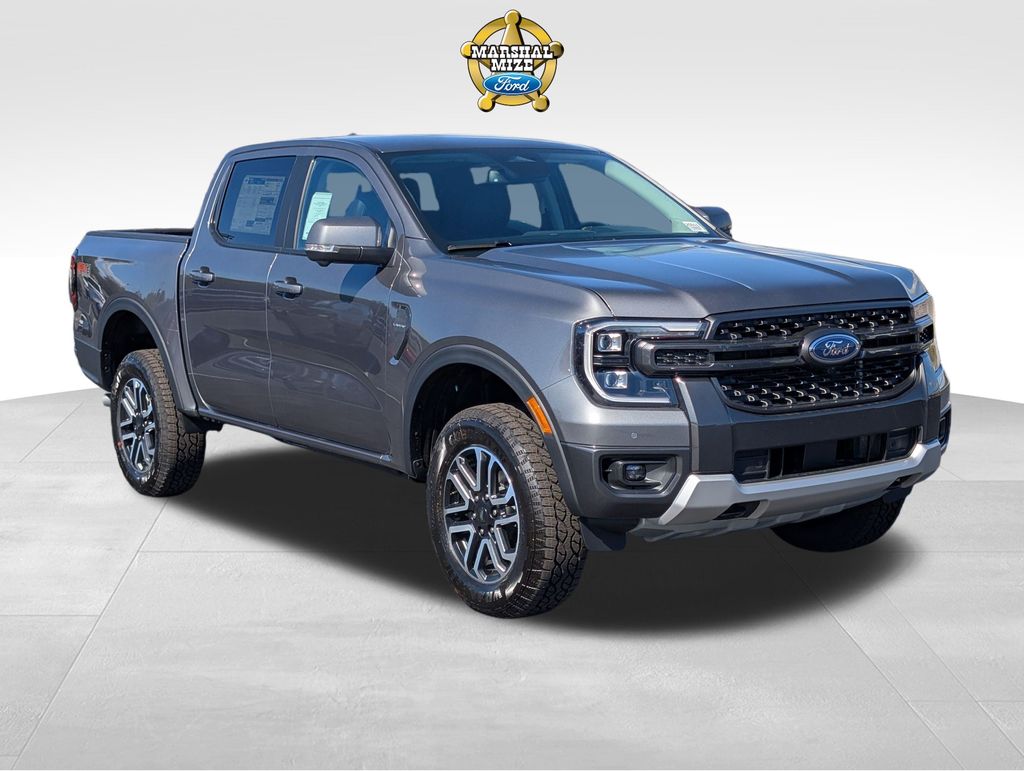 Carbonized Gray Metallic 2025 Ford Ranger Lariat SuperCrew 4WD Pickup Truck Four-Wheel Drive Automatic
