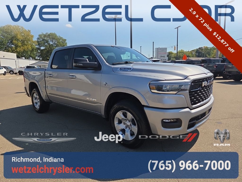 Billet Silver Metallic Clearcoat 2026 RAM 1500 Big Horn Crew Cab 4WD Pickup Truck Four-Wheel Drive 8-Speed Automatic