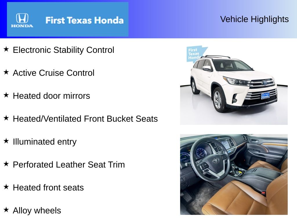 Used Car 2018 Toyota Highlander Hybrid  Limited For Sale Under $25,000 In Austin, Texas