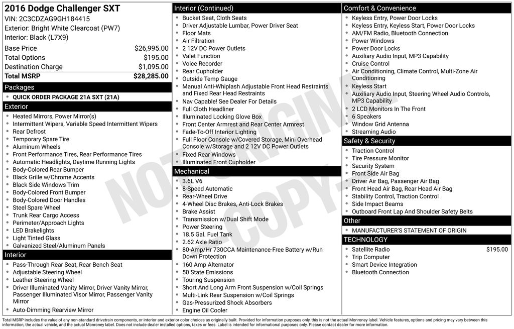 2016 Dodge Challenger SXT
