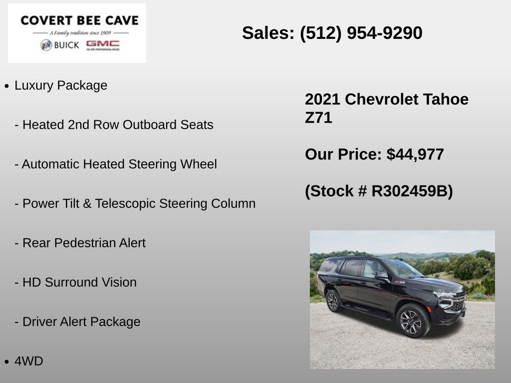 Used Car 2021 Chevrolet Tahoe  Z71 For Sale Under $50,000 In Austin, Texas