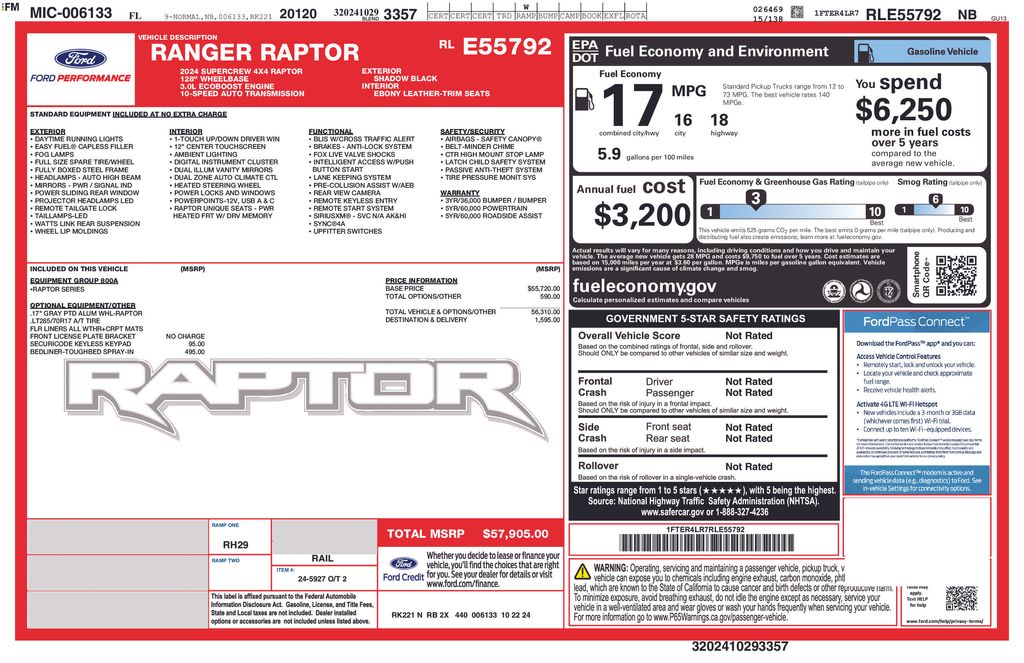 Certified Used 2024 Black Ford Raptor image 5