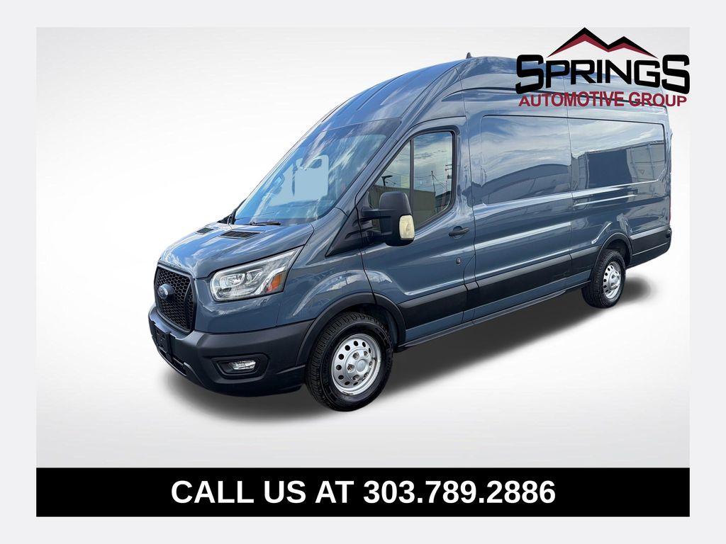 Blue 2022 Ford Transit Cargo Van All-Wheel Drive 