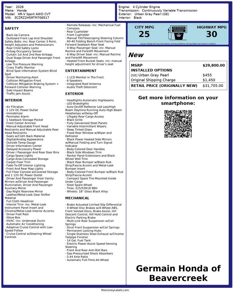 Certified Used 2026 Gray Honda Sport image 29
