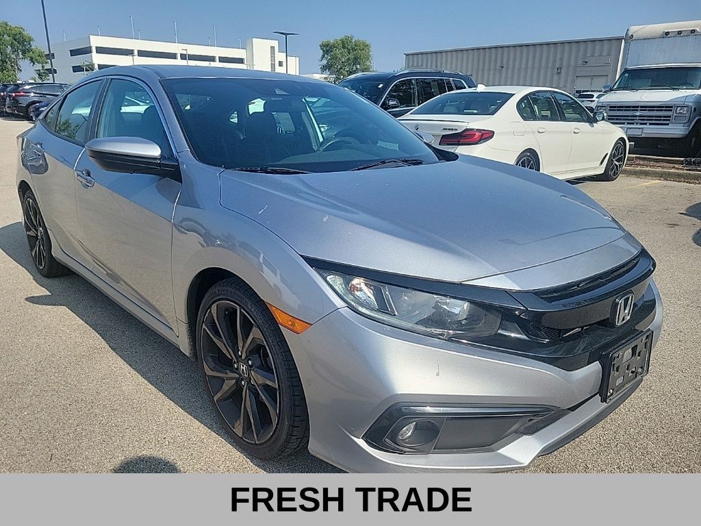 Lunar Silver Metallic 2019 Honda Civic Sedan Front-Wheel Drive Continuously Variable Transmission