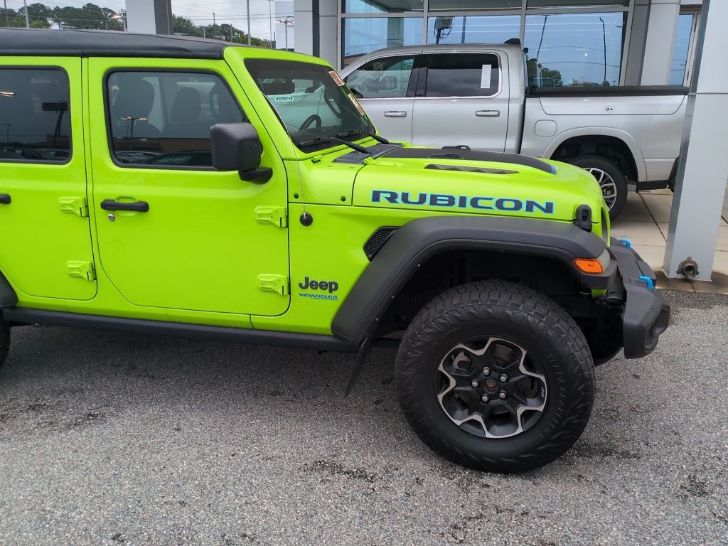 Used 2021 Green Jeep Unlimited Rubicon 4xe image 3
