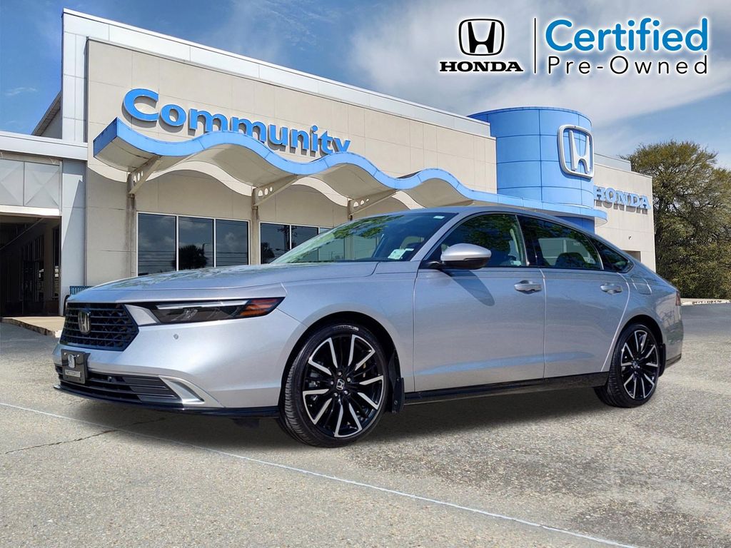 Solar Silver Metallic 2024 Honda Accord Hybrid Touring FWD Sedan Front-Wheel Drive Continuously Variable Transmission