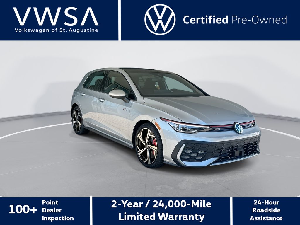 Alpine Silver Metallic 2025 Volkswagen Golf GTI Hatchback Front-Wheel Drive 7-Speed Dual Clutch
