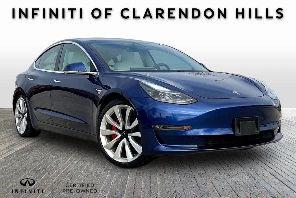 Deep Blue Metallic 2019 Tesla Model 3 Long Range AWD Sedan All-Wheel Drive 1-Speed Automatic