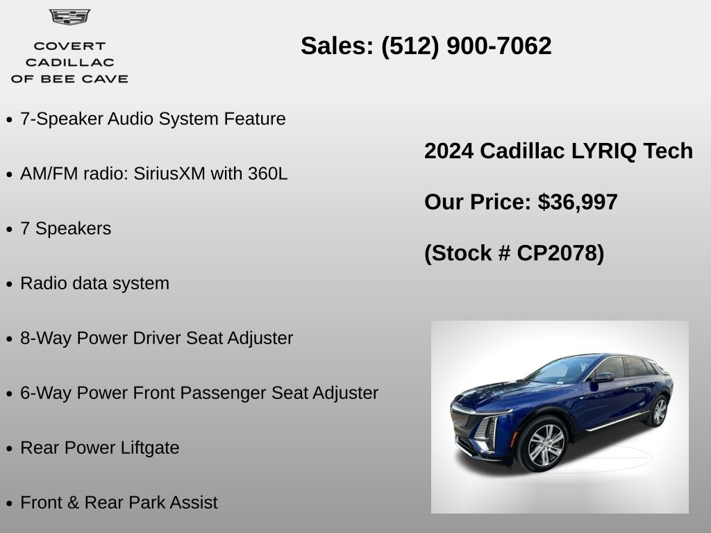 Used Car 2024 Cadillac Lyriq  Tech For Sale Under $40,000 In Austin, Texas