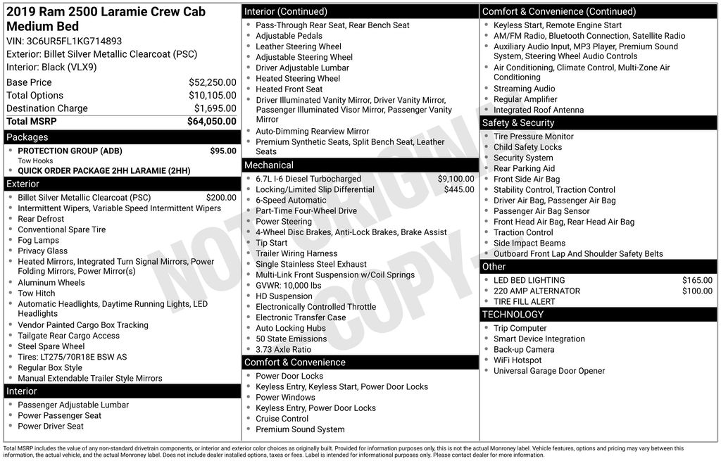 Used Car 2019 Ram 2500  Laramie For Sale Under $50,000 In Taylor, Texas