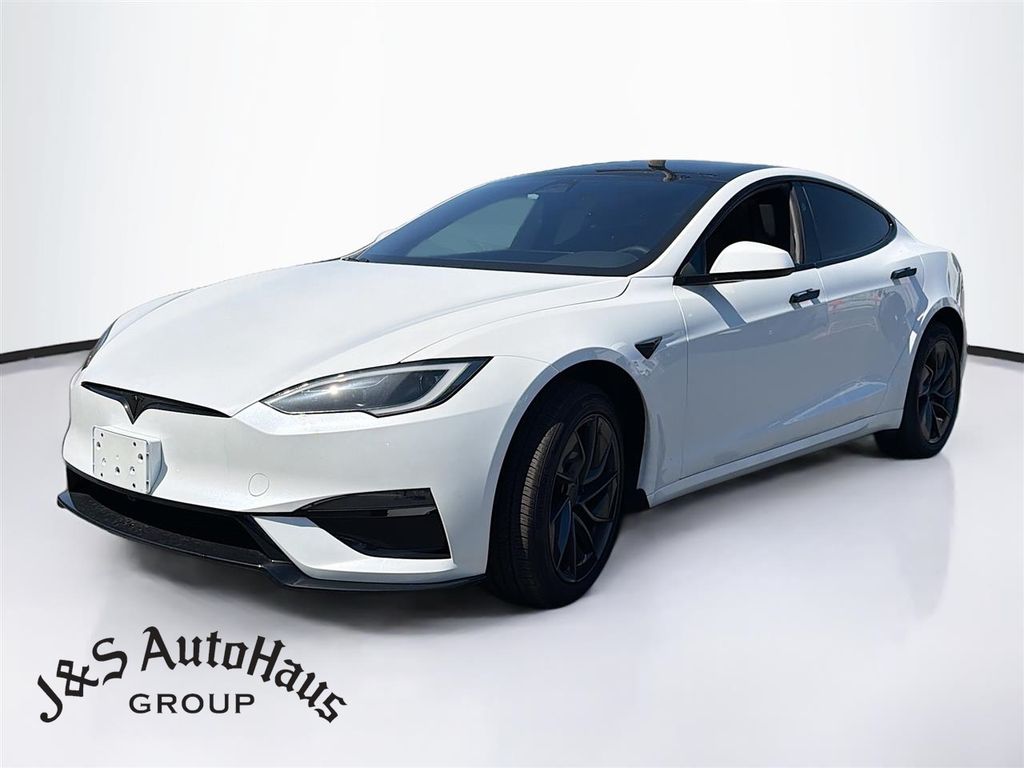 Pearl White 2026 Tesla Model S Plaid AWD Sedan All-Wheel Drive 1-Speed Automatic