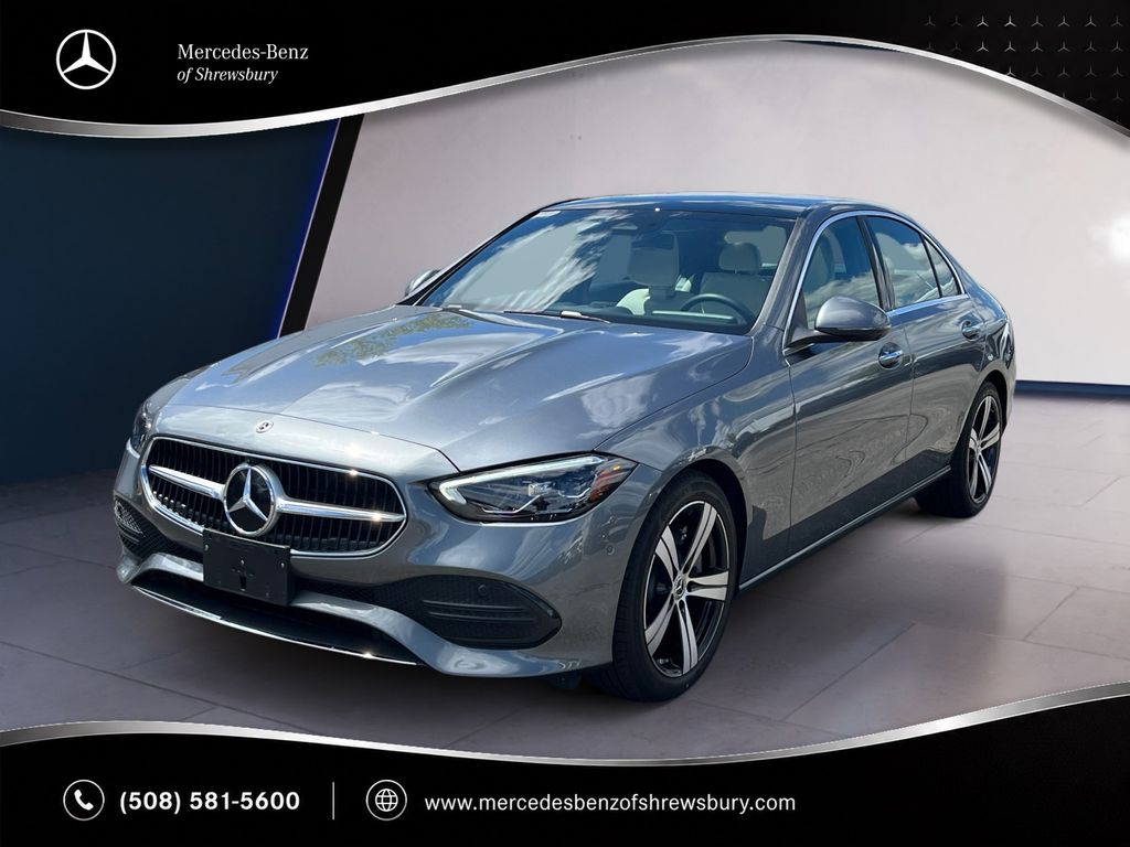 Gray (Selenite Grey Metallic) 2026 Mercedes-Benz C-Class Sedan All-Wheel Drive 9-Speed Automatic