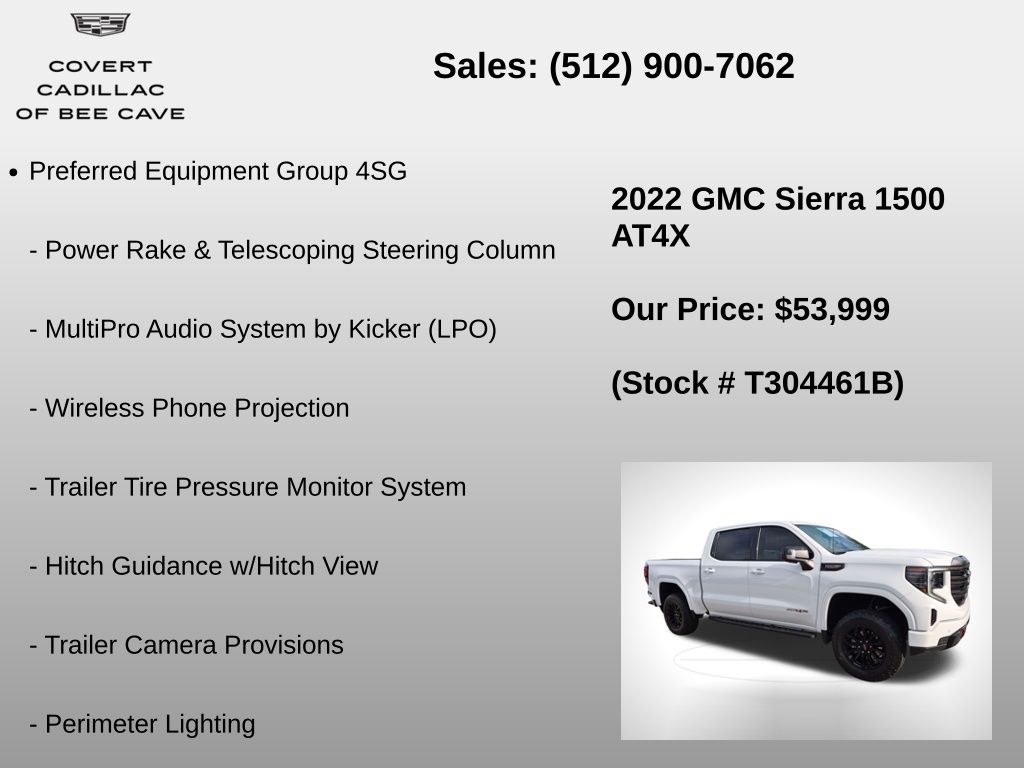 Used Car 2022 Gmc Sierra 1500  At4x For Sale Under $60,000 In Austin, Texas