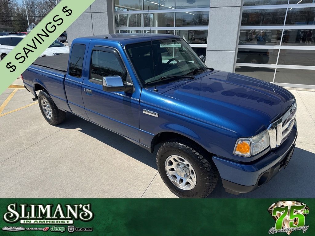 Blue 2010 Ford Ranger XLT SuperCab 4-Door 4WD Pickup Truck Four-Wheel Drive 5-Speed Automatic