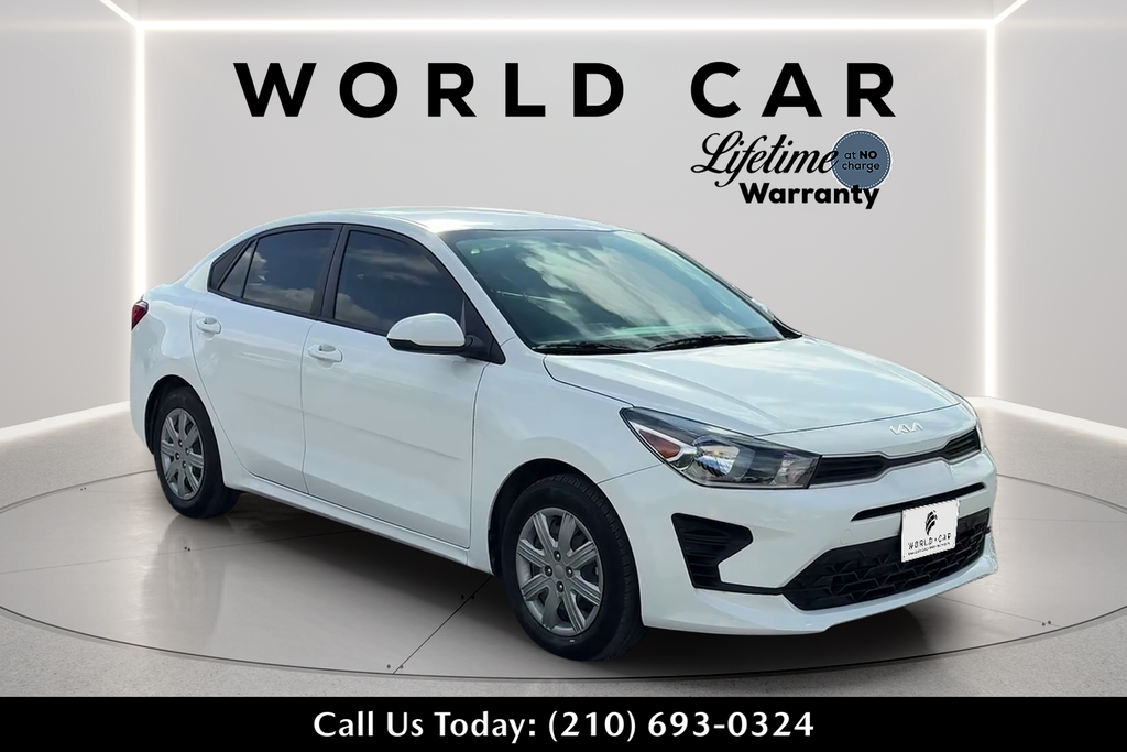 Clear White 2023 Kia Rio Sedan Front-Wheel Drive Continuously Variable Transmission