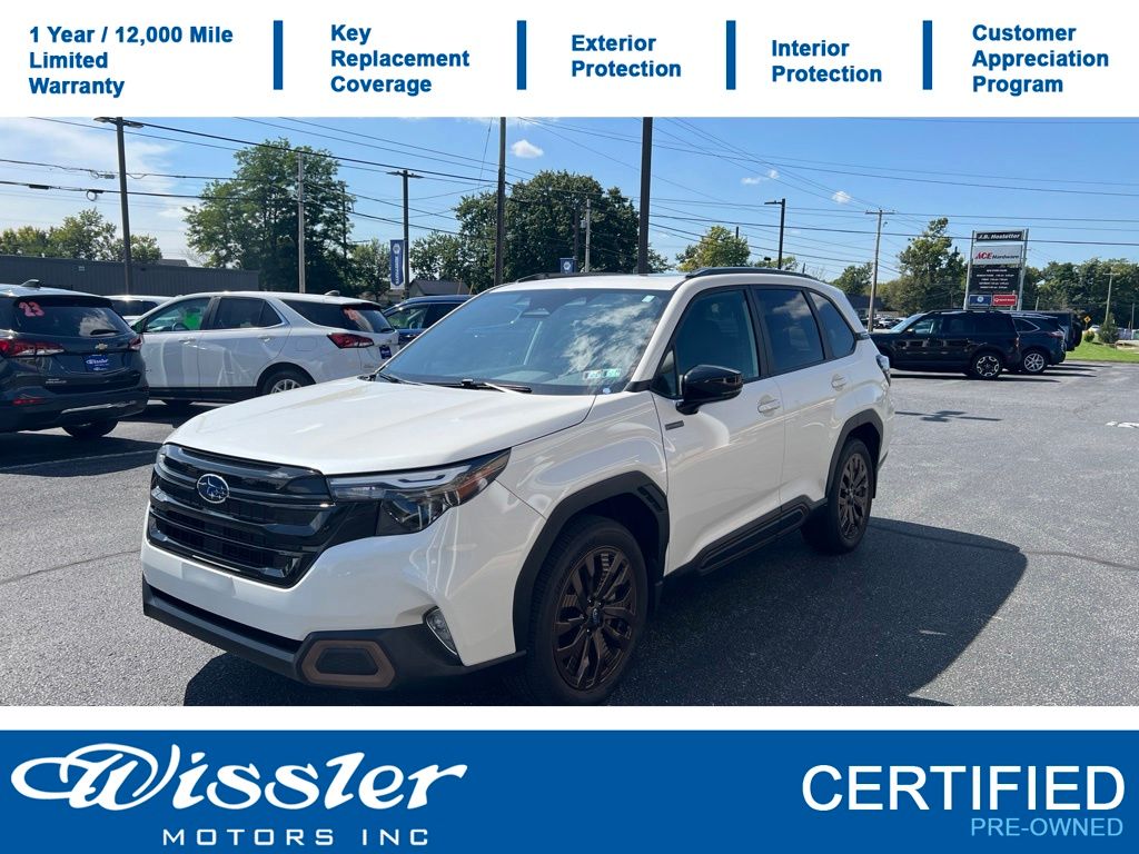Crystal White Pearl 2025 Subaru Forester Hybrid SUV / Crossover All-Wheel Drive Continuously Variable Transmission