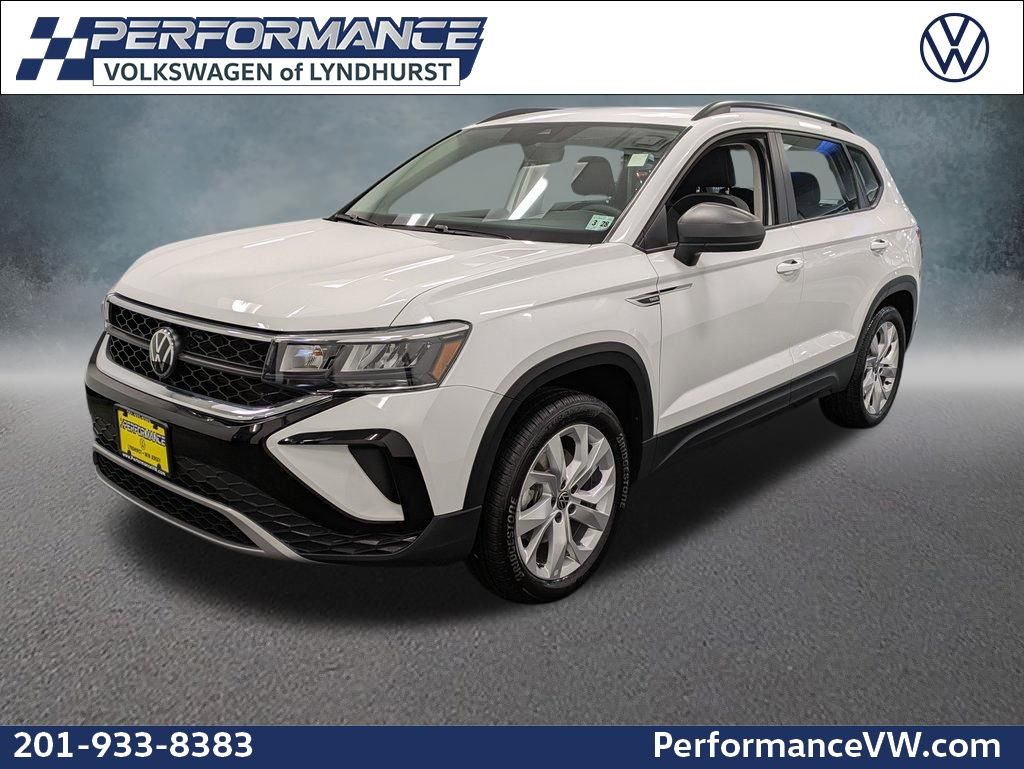 Pure White 2023 Volkswagen Taos SUV / Crossover All-Wheel Drive 7-Speed Dual Clutch