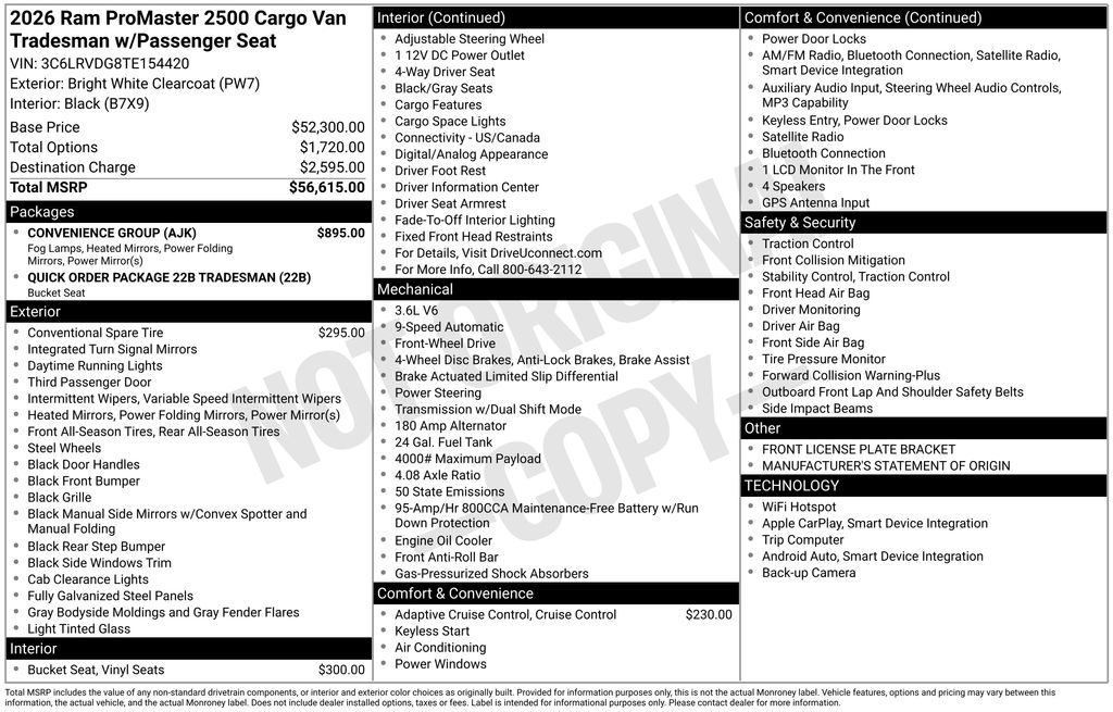 Used 2026 Ram ProMaster 2500 Van