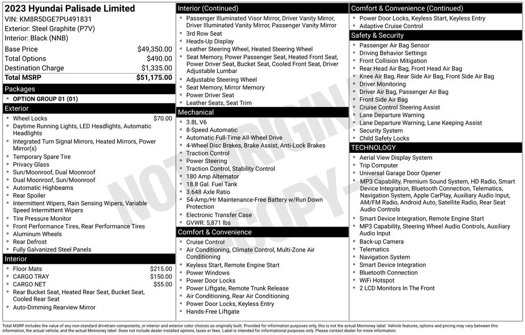 Gray (Steel Graphite) 2023 Hyundai Palisade SUV / Crossover All-Wheel Drive 8-Speed Automatic