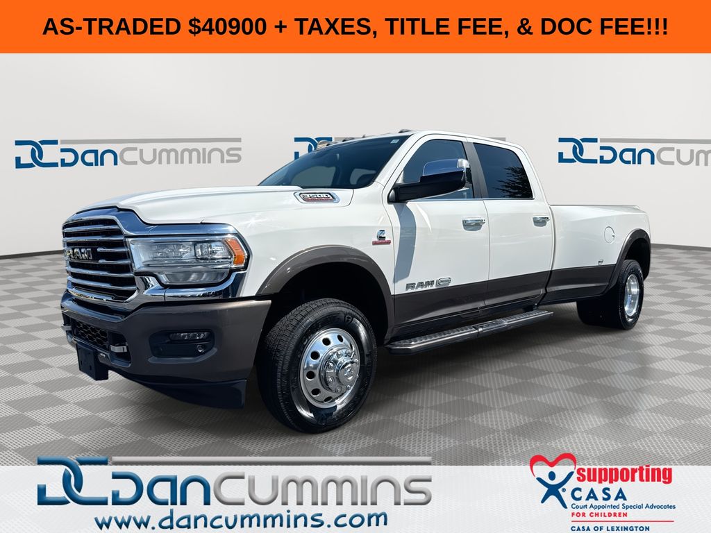 Pearl White 2019 RAM 3500 Pickup Truck Four-Wheel Drive 6-Speed Automatic