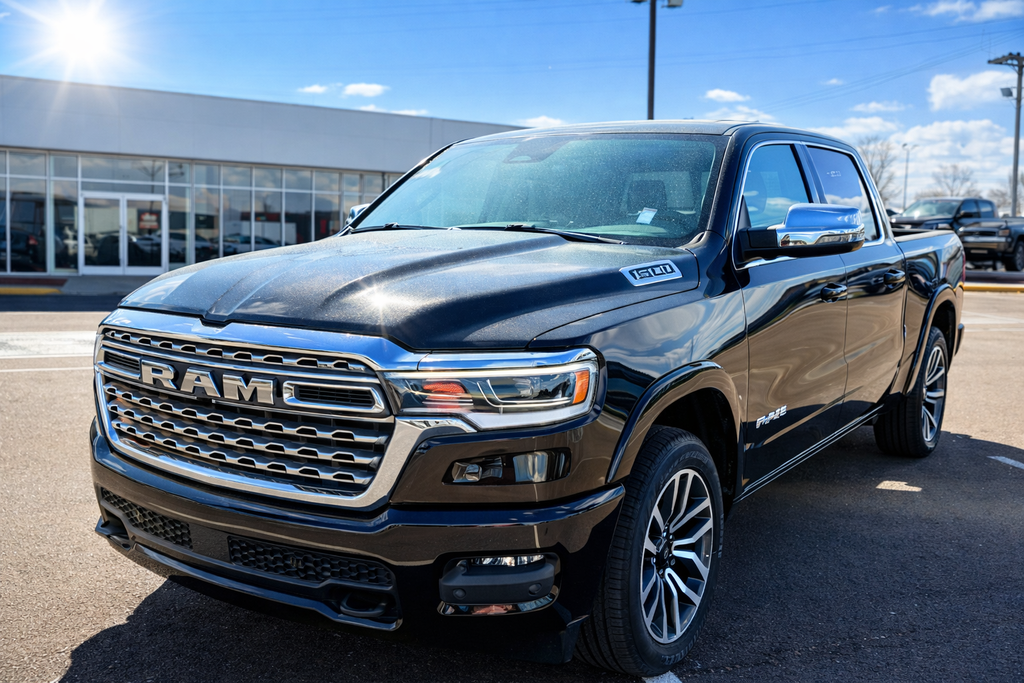 Diamond Black Crystal Pearlcoat 2026 RAM 1500 Limited Crew Cab 4WD Pickup Truck Four-Wheel Drive 8-Speed Automatic