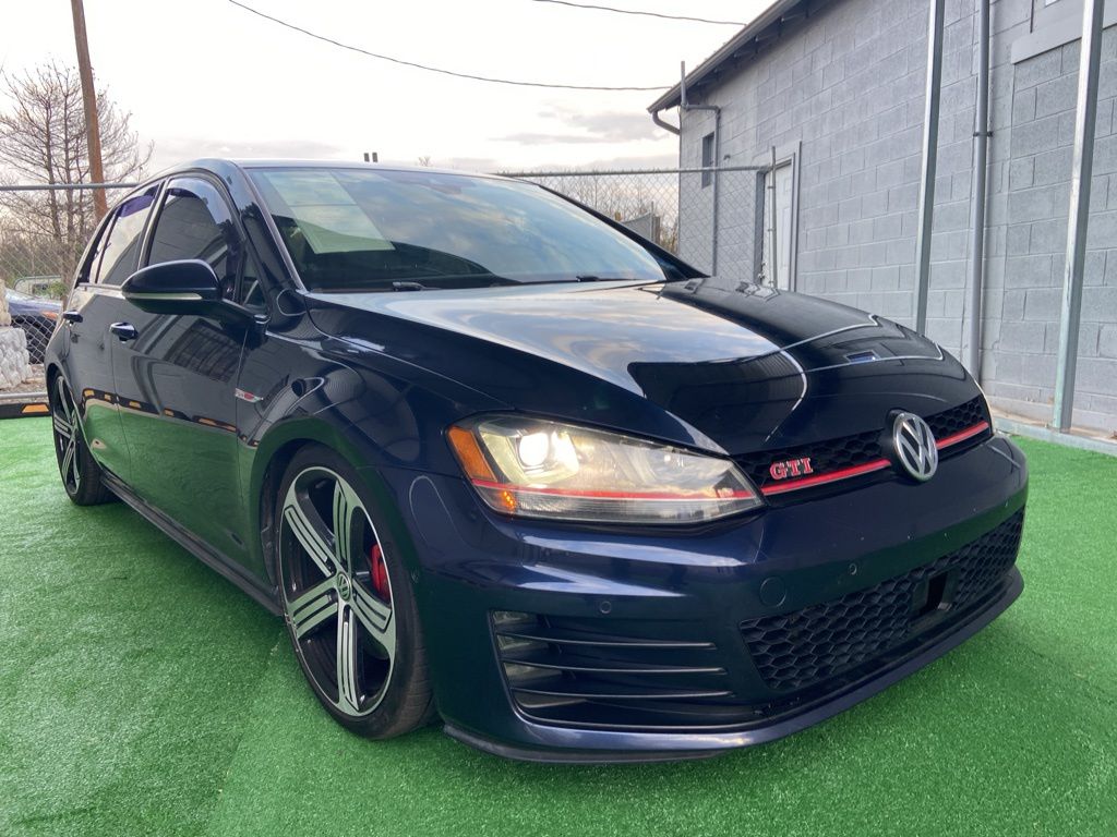 Night Blue 2017 Volkswagen Golf GTI 2.0T Autobahn 4-Door FWD Hatchback Front-Wheel Drive 6-Speed Manual