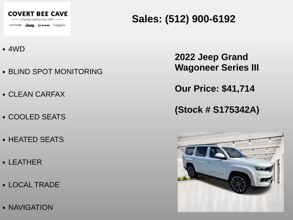 Used Car 2022 Jeep Grand Wagoneer  Series Iii For Sale Under $50,000 In Austin, Texas