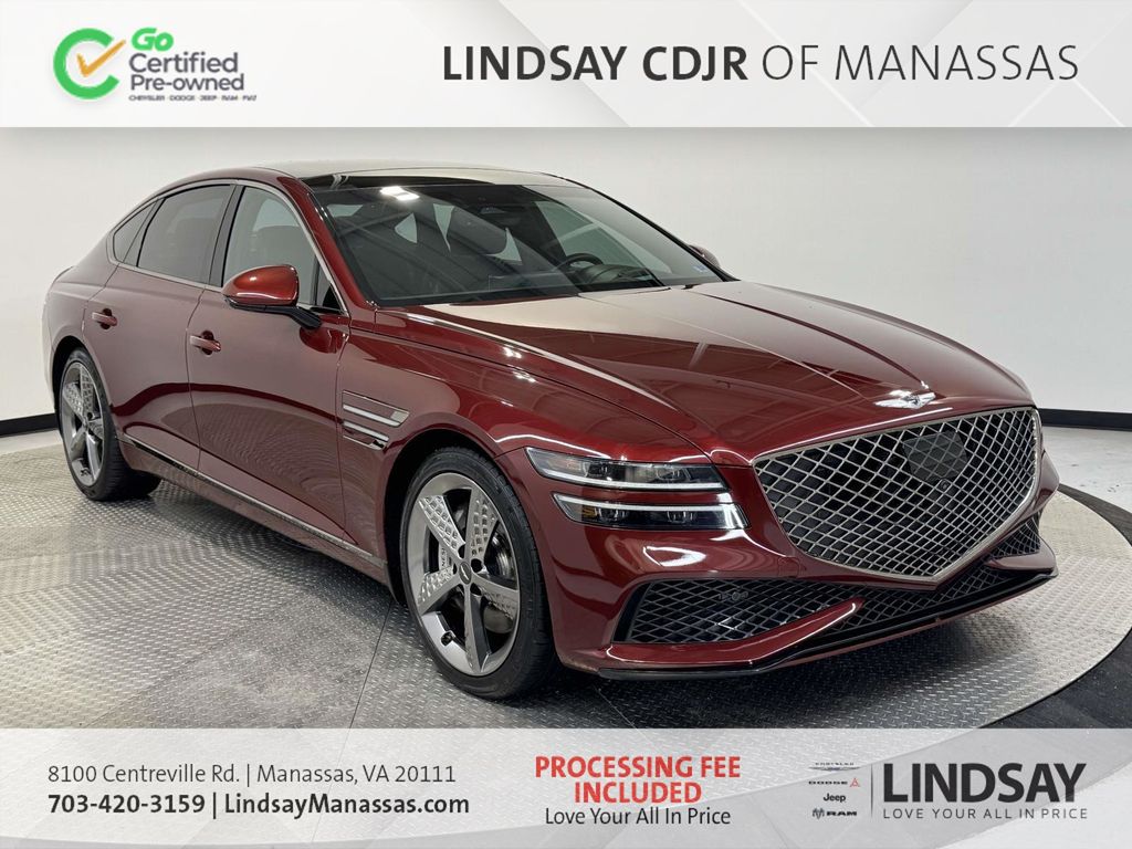 Cavendish Red 2022 Genesis G80 3.5T Sport AWD Sedan All-Wheel Drive 8-Speed Automatic