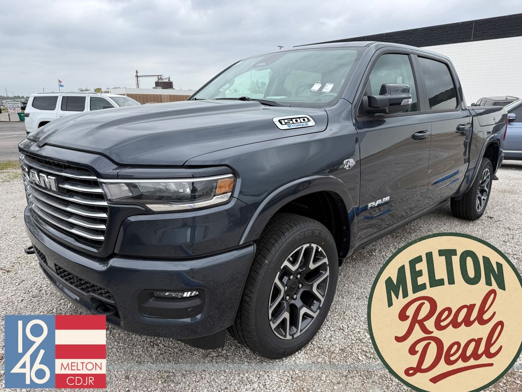 Forged Blue Metallic 2026 RAM 1500 Laramie Crew Cab 4WD Pickup Truck Four-Wheel Drive 8-Speed Automatic
