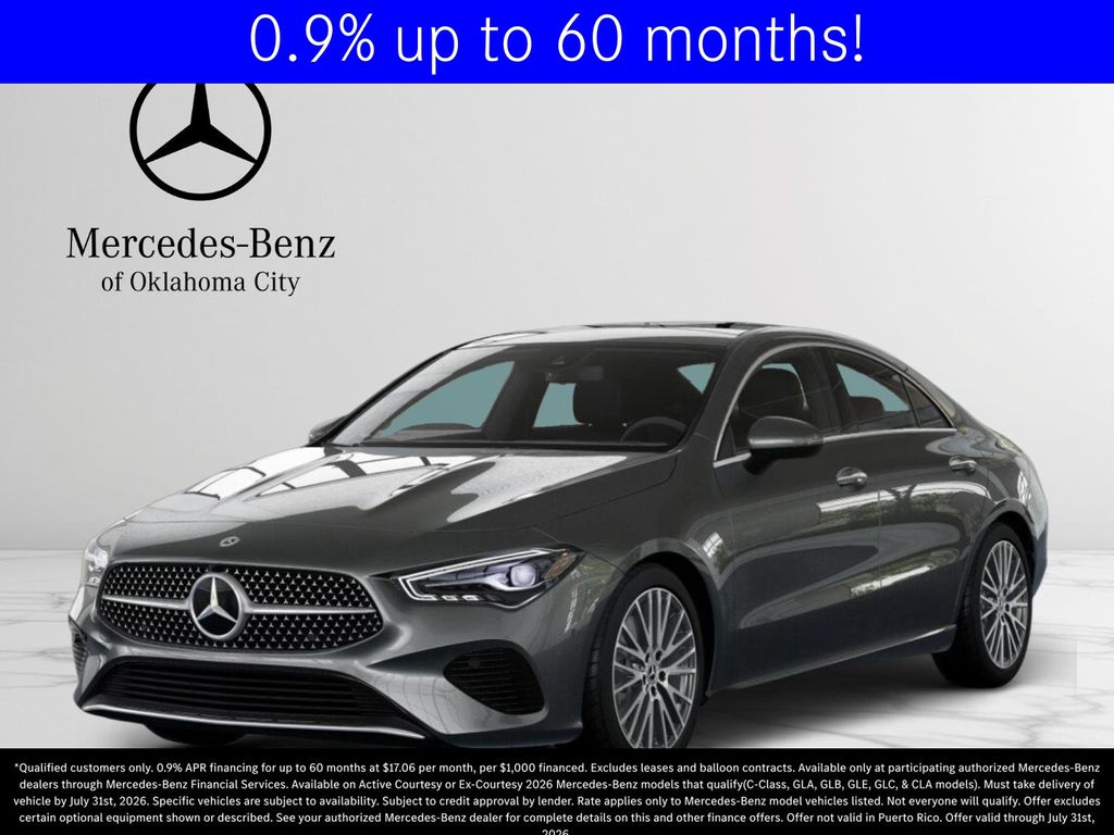 Gray (Mountain Grey Metallic) 2026 Mercedes-Benz CLA Coupe All-Wheel Drive 8-Speed Dual Clutch