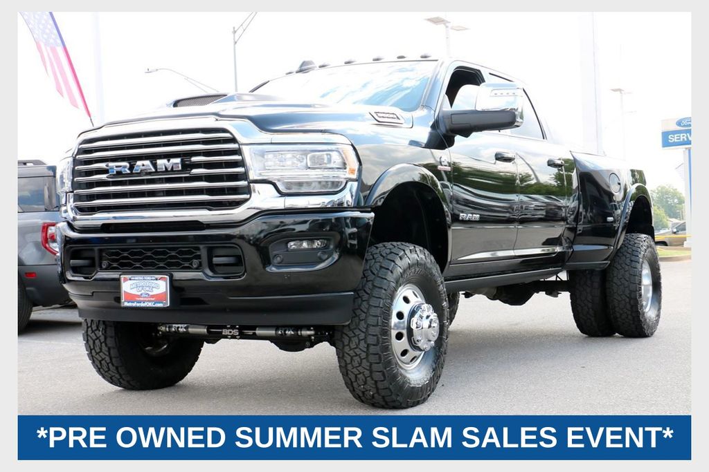Diamond Black Crystal Pearlcoat 2023 RAM 3500 Pickup Truck Four-Wheel Drive 6-Speed Automatic