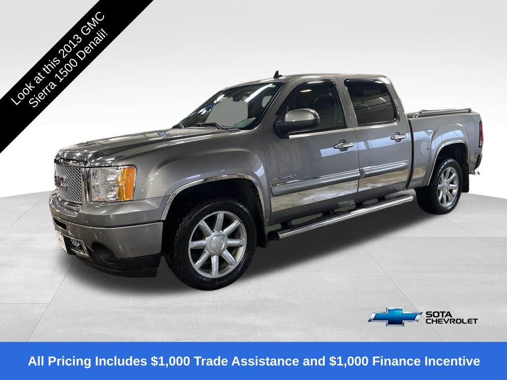 Steel Gray Metallic 2013 GMC Sierra 1500 Denali Crew Cab AWD Pickup Truck All-Wheel Drive 6-Speed Automatic Overdrive