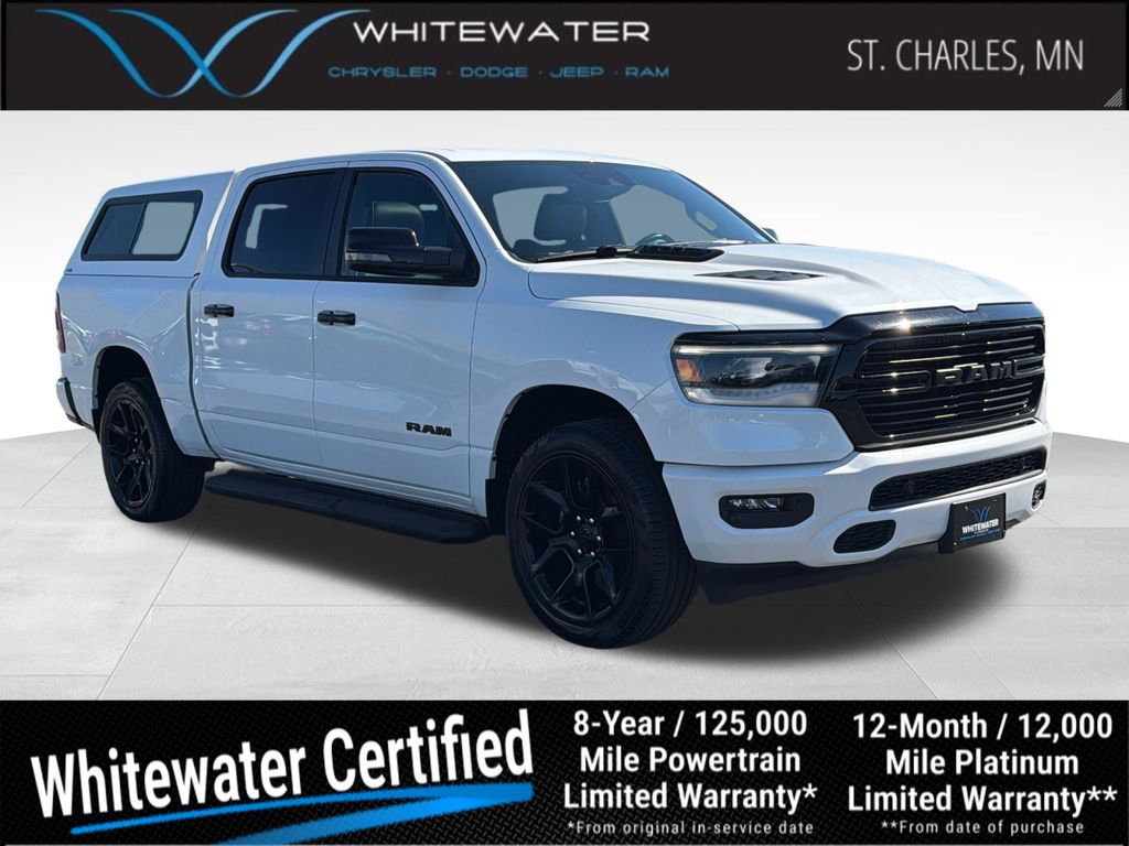 Ivory White Tri-Coat Pearlcoat 2023 RAM 1500 Pickup Truck Four-Wheel Drive 8-Speed Automatic