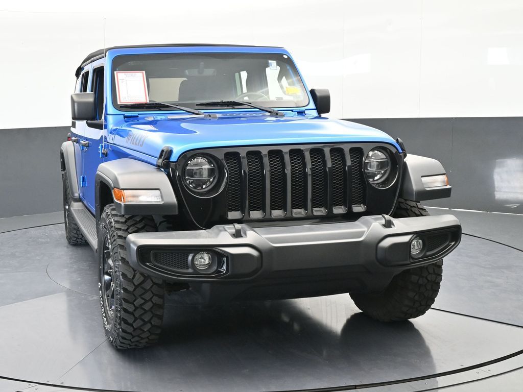 Used 2022 Hydro Blue Pearl Coat Jeep Unlimited Willys image 9