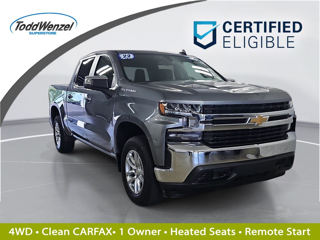 Gray (Satin Steel Metallic) 2022 Chevrolet Silverado 1500 Pickup Truck Four-Wheel Drive 8-Speed Automatic