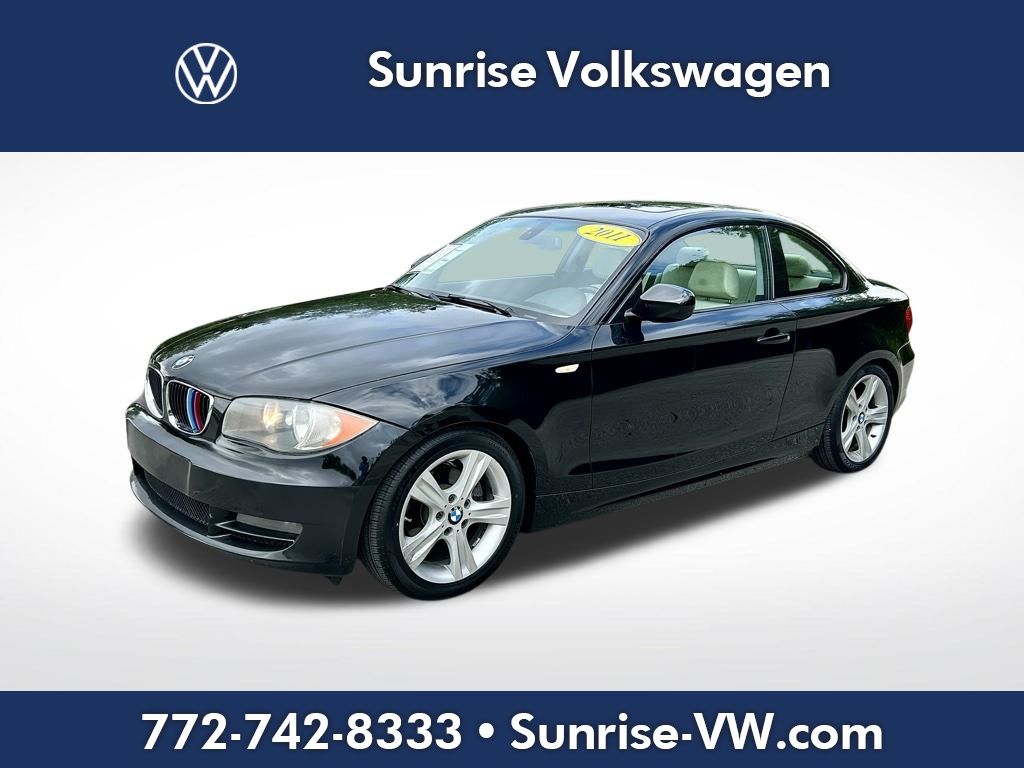Jet Black 2011 BMW 1 Series 128i Coupe RWD Coupe Rear-Wheel Drive 6-Speed Automatic