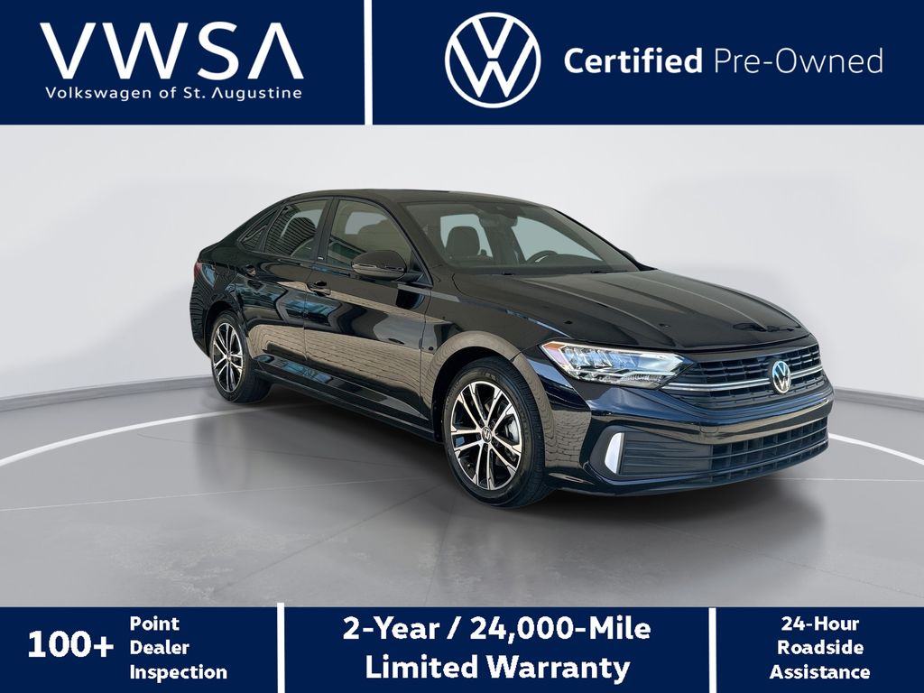 Deep Black Pearl 2024 Volkswagen Jetta Sedan Front-Wheel Drive 8-Speed Automatic