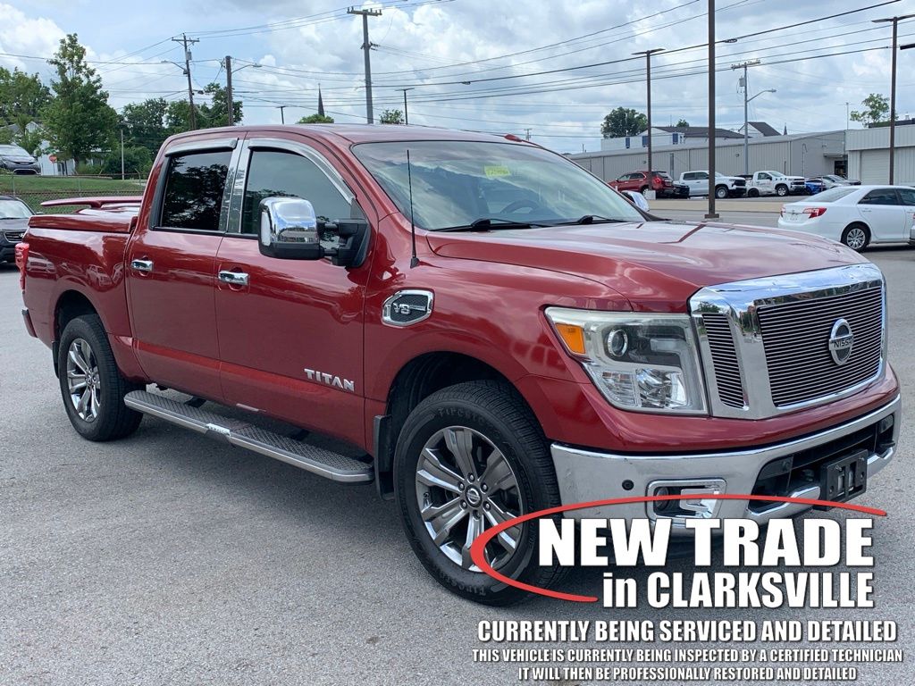 Cayenne Red 2017 Nissan Titan Pickup Truck Four-Wheel Drive 7-Speed Automatic