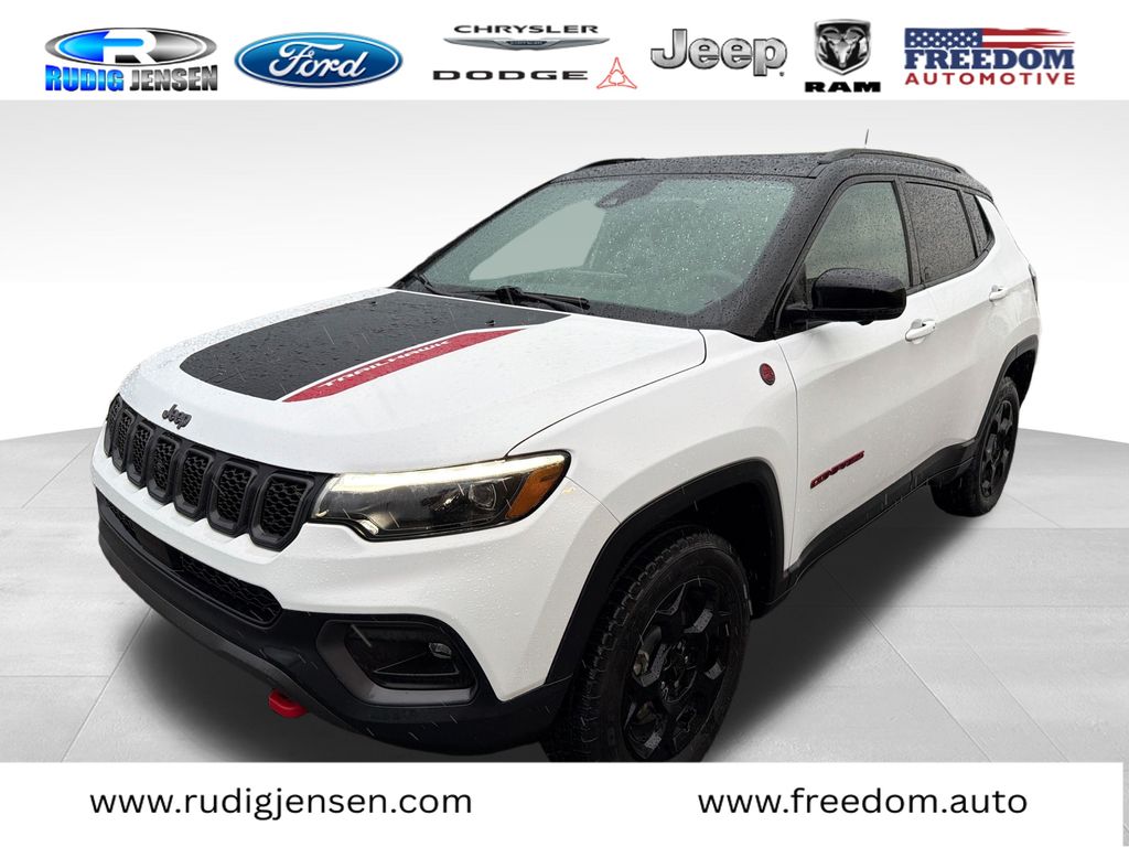 Bright White Clearcoat 2023 Jeep Compass Trailhawk 4WD SUV / Crossover Four-Wheel Drive 8-Speed Automatic