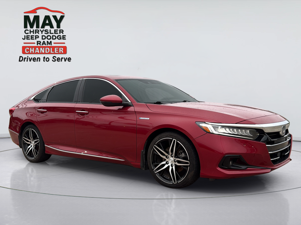 Radiant Red Metallic 2022 Honda Accord Hybrid Sedan Front-Wheel Drive Continuously Variable Transmission